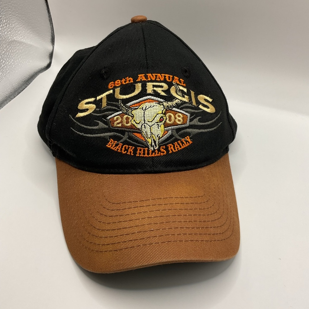 Sturgis 68th Annual 2008 Black Hills‎ Rally Black/Brown Baseball Hat Adjustible